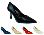 Women's Stiletto Heel Court Shoes in Faux Leather - Perfect for Formal Occasions - Fashion, Walking Shoes