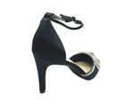 Ankle Strap Satin Diamante Open Court Shoes