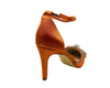 Ankle Strap Satin Diamante Open Court Shoes