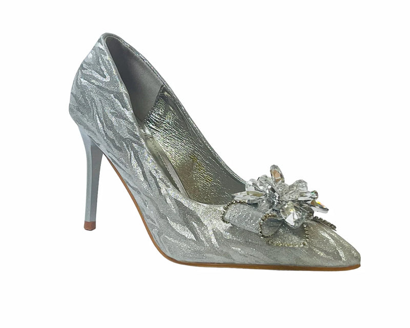 Women's High Heel Diamante Court Shoes