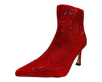 Women's Rhinestone Zip Ankle Boots Heel Shoes