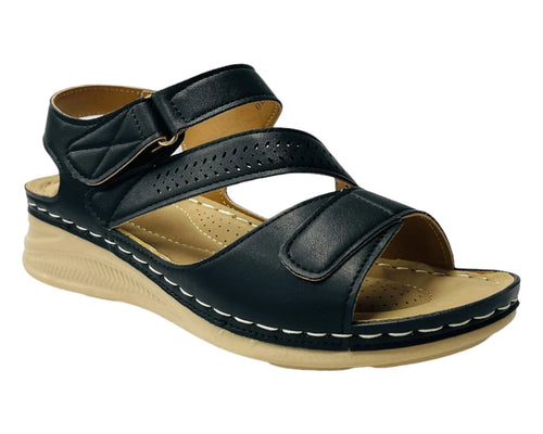 Faux Leather Lightweight Padded Sandals