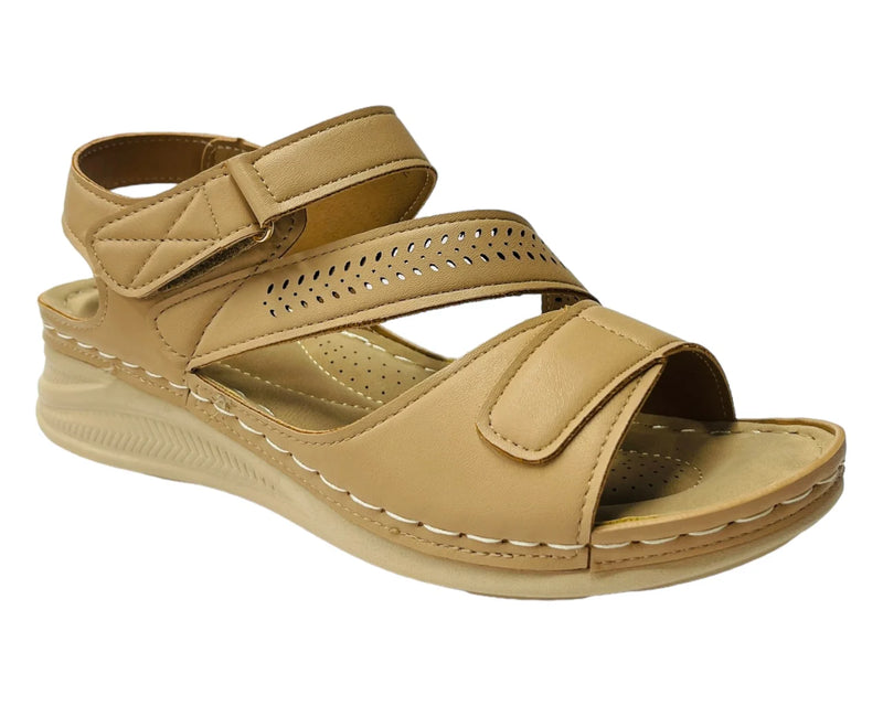 Faux Leather Lightweight Padded Sandals