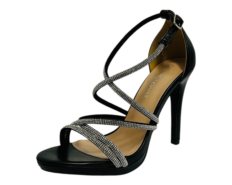 Women's Crossover Diamante Strappy Sandals