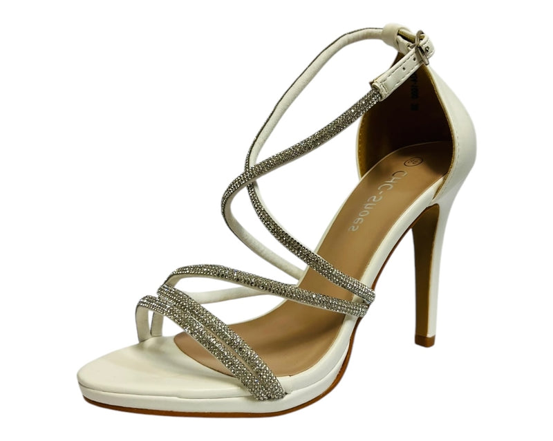 Women's Crossover Diamante Strappy Sandals