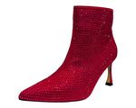 Women's Rhinestone Zip Ankle Boots Heel Shoes