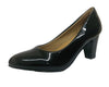 Women's Block Heel Faux Patent Court Shoes - Standard Width - Walking Shoes, Stylish