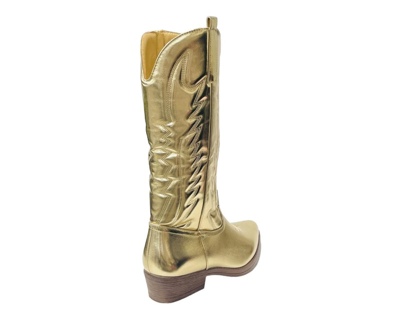 Embroidered Western Cowboy Mid Calf Boots