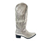 Women's Embroidered Western Cowboy Mid Calf Boots Ladies Faux Leather Shoes