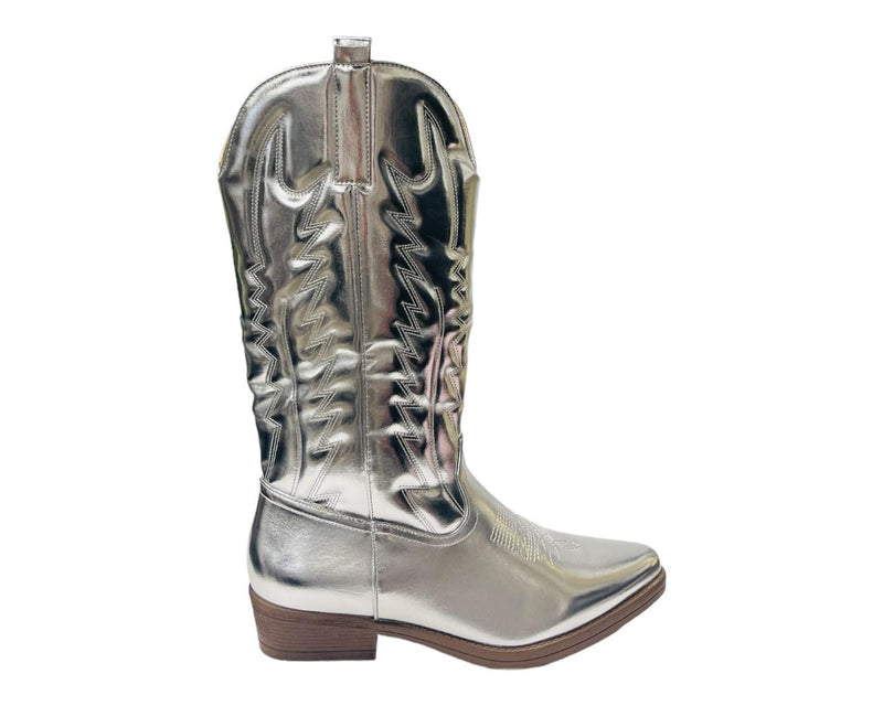 Embroidered Western Cowboy Mid Calf Boots