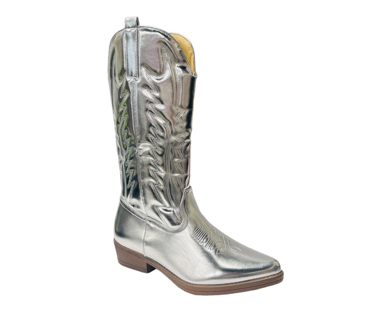 Embroidered Western Cowboy Mid Calf Boots