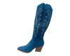 Embroidered Denim Knee High Cowboy Boots