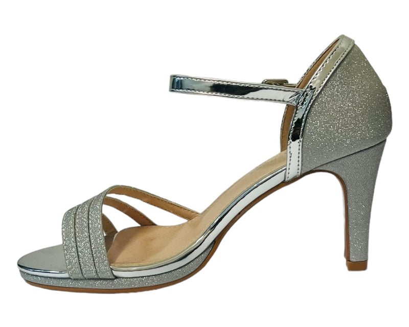 Glitter Ankle Strap Stiletto Heel Shoes