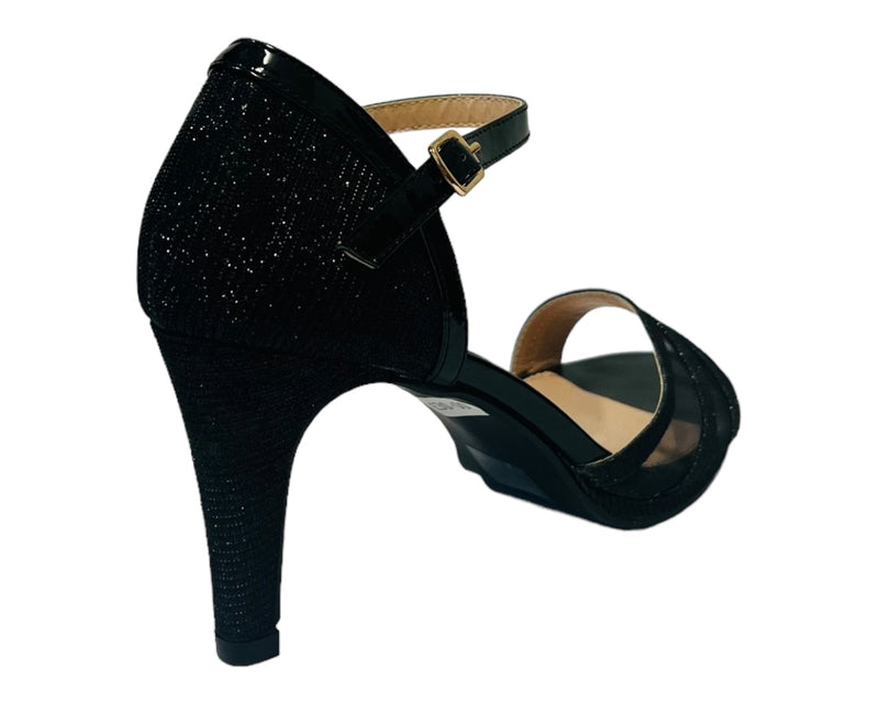 Glitter Ankle Strap Stiletto Heel Shoes