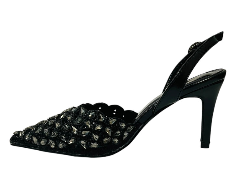 Women's Diamante Court Shoe - Stylish and Elegant