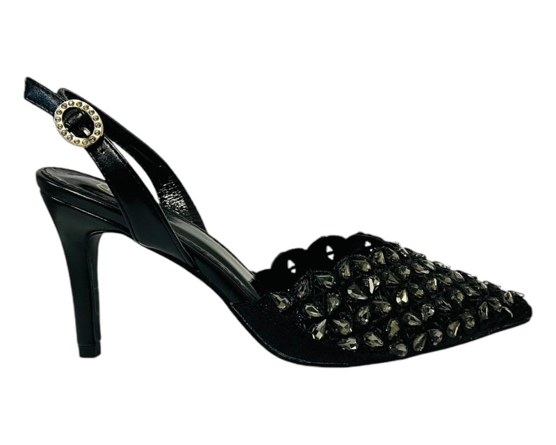 Women's Diamante Court Shoe - Stylish and Elegant