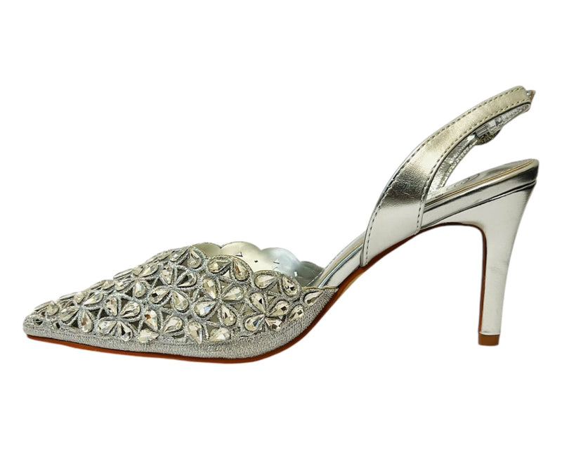 Women's Diamante Court Shoe - Stylish and Elegant