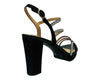 Ankle Strap Diamante Glitter Block Heel Shoes