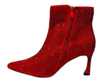 Women's Rhinestone Zip Ankle Boots Heel Shoes