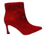 Women's Rhinestone Zip Ankle Boots Heel Shoes