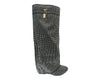 Women's Winter All Over Rhinestone Knee High Zip Boots wedge Shoes