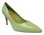 Women's Faux Leather Stiletto Heel Court Shoes Green