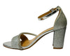 Mulanka Ankle Strap Glitter Block Heel party Shoes