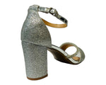 Mulanka Ankle Strap Glitter Block Heel party Shoes