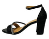 Mulanka Ankle Strap Glitter Block Heel party Shoes