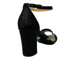 Mulanka Ankle Strap Glitter Block Heel party Shoes