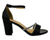 Mulanka Ankle Strap Glitter Block Heel party Shoes