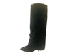 Women's Block Heel Kneel High Diamante Fishnet Boots