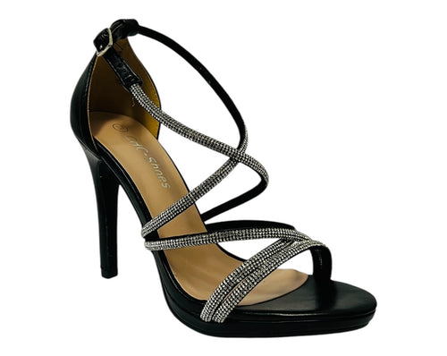 Women's Crossover Diamante Strappy Sandals