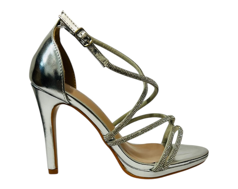 Women's Crossover Diamante Strappy Sandals