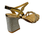 women's ankle Strap Glitter Heel Block Heel Shoes Sandals