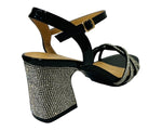 women's ankle Strap Glitter Heel Block Heel Shoes Sandals